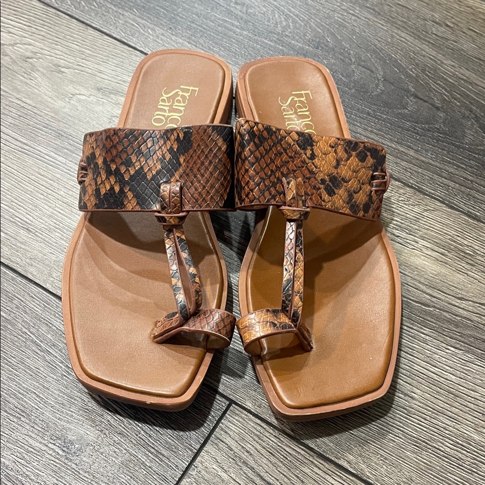 Franco Sarto Snakeskin Patterned Tan Sandals